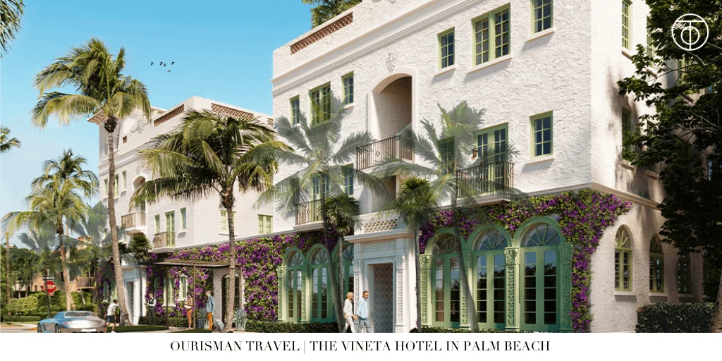 Vineta Hotel Palm Beach entrance with plants Florida