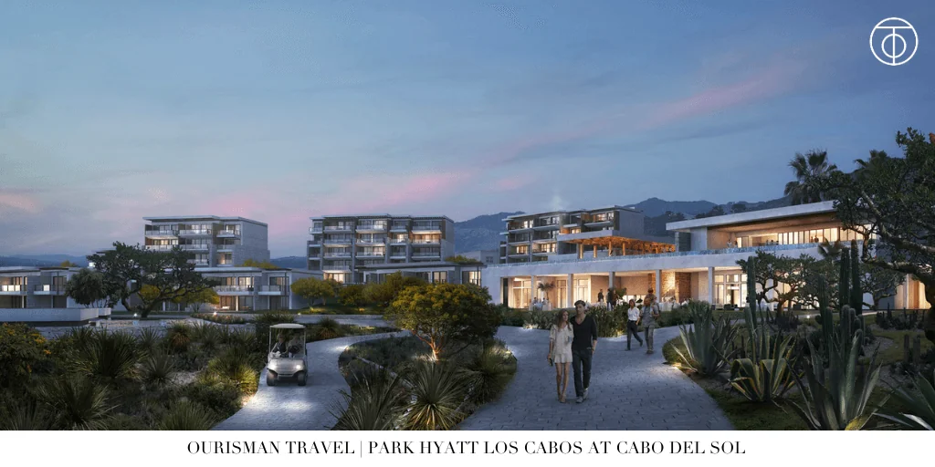Park Hyatt Los Cabos exterior at sunset Cabo Del Sol Mexico