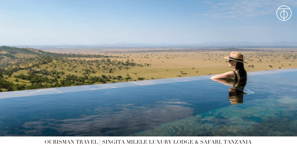 Singita Milele infinity pool overlooking Serengeti Tanzania