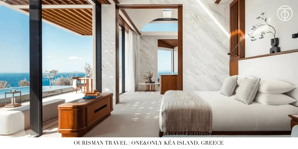 One&Only Kéa Island bedroom with sea view Greece