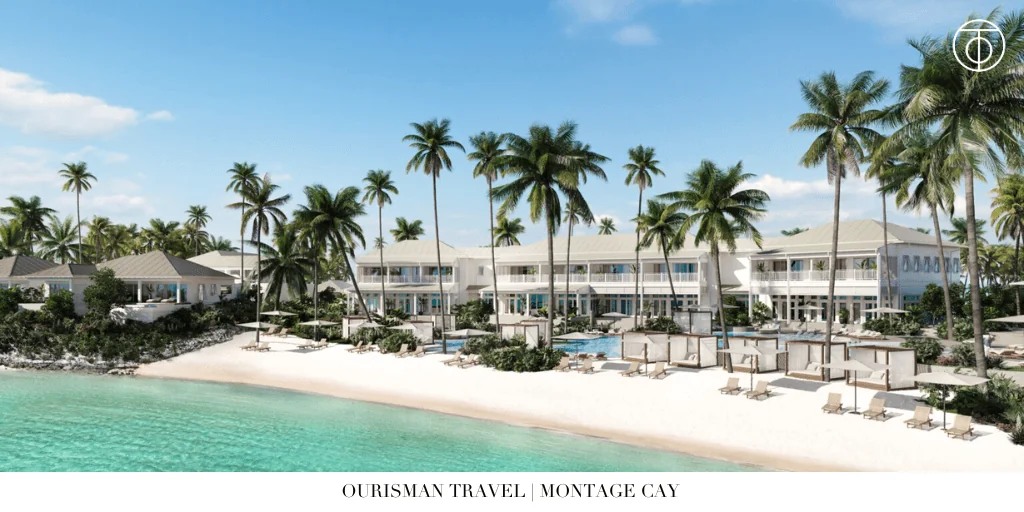 Montage Cay beachfront resort and white sand beach Bahamas