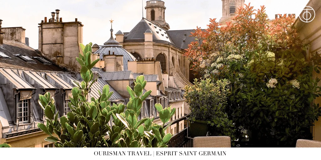 Rooftop view of Esprit Saint Germain in Paris surrounded by classic French architecture