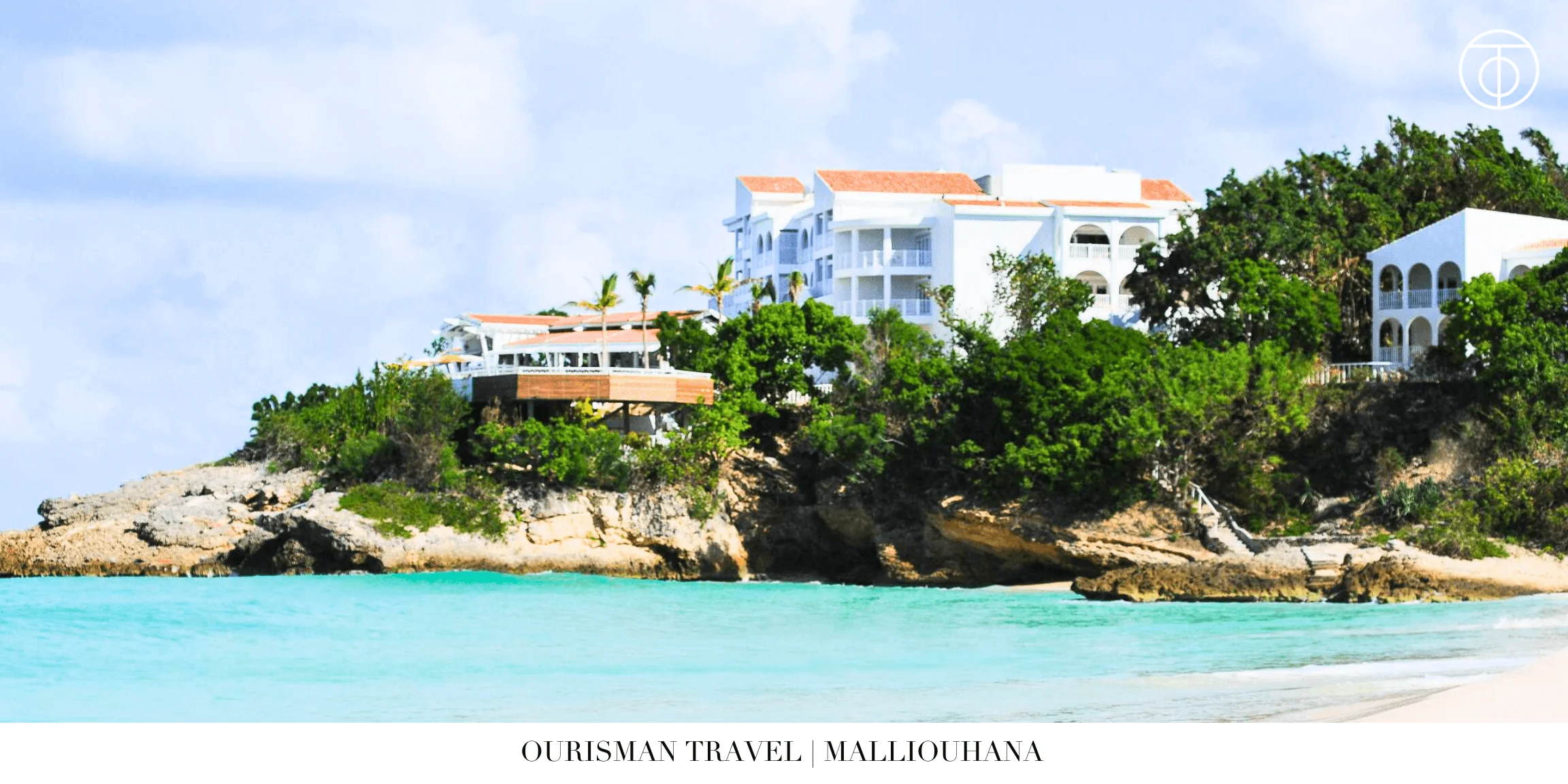 Coastal view of Malliouhana in Anguilla overlooking turquoise water
