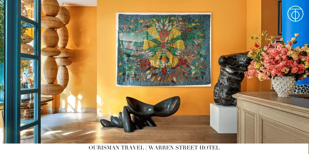 Contemporary art display at Warren Street Hotel in New York City