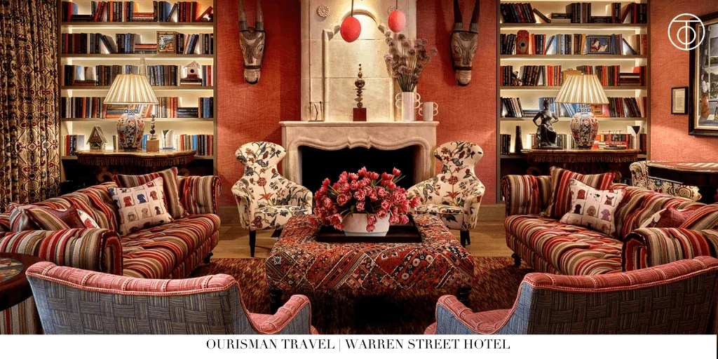 Fireplace sitting room at Warren Street Hotel in New York City