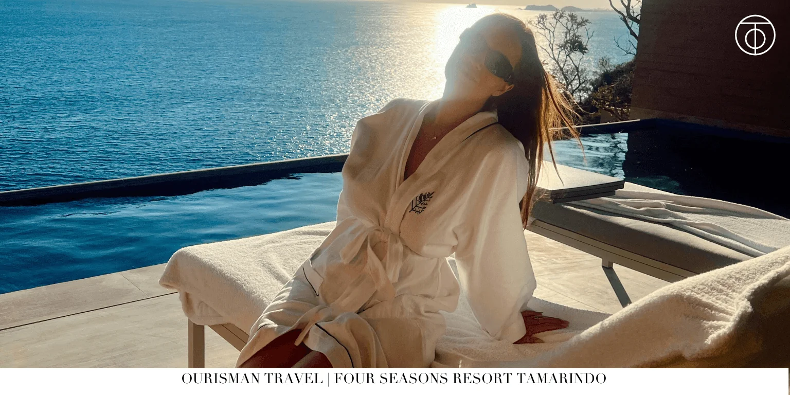 Guest sitting on terrace at Four Seasons Resort Tamarindo Mexico