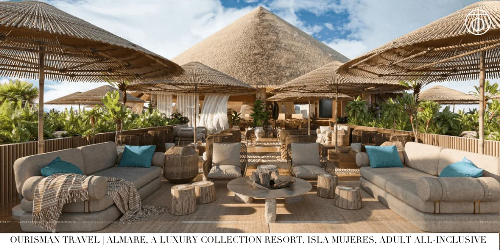 Outdoor restaurant terrace at Almare, a Luxury Collection Resort in Isla Mujeres