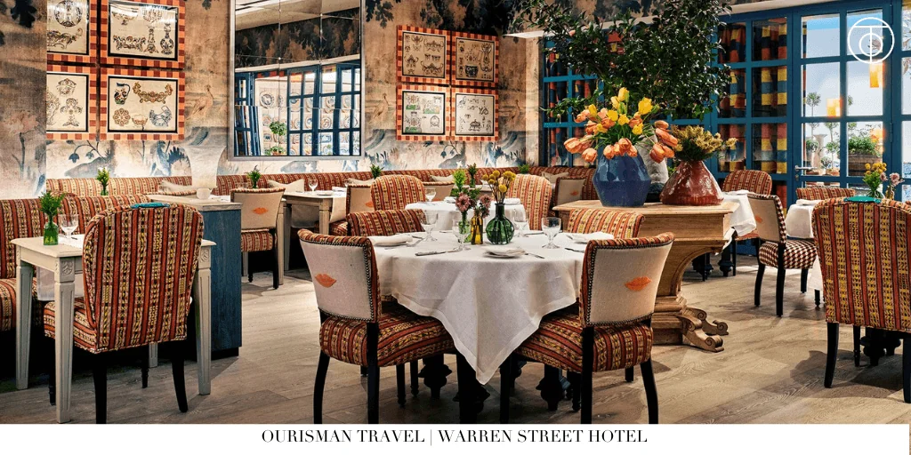 Restaurant interior at Warren Street Hotel in New York City