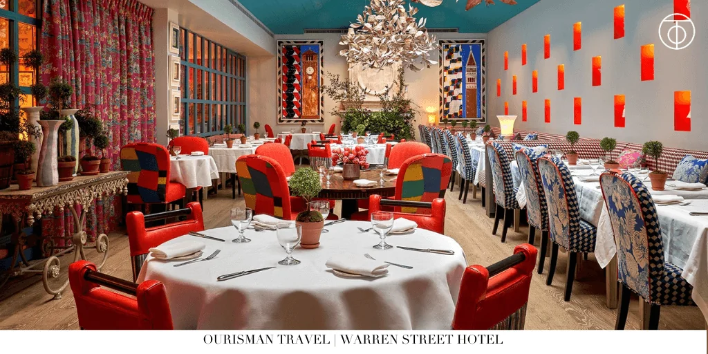 Dining room interior at Warren Street Hotel in New York City