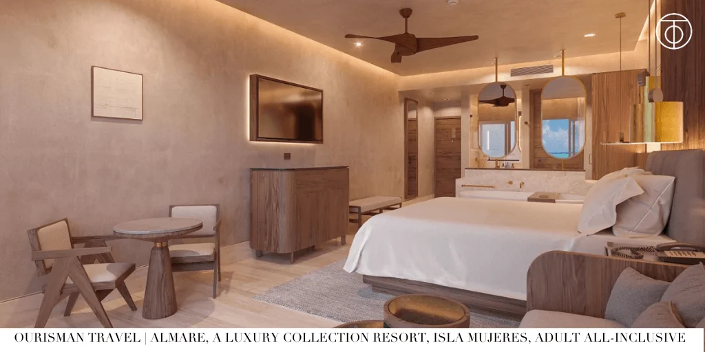 Bathroom and bedroom suite view at Almare, a Luxury Collection Resort in Isla Mujeres