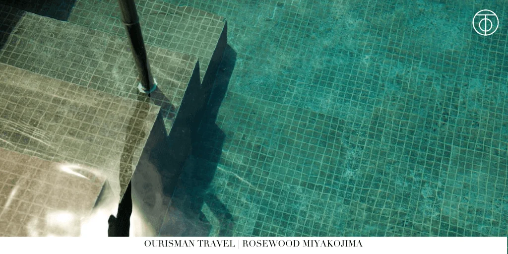 Overwater villa roof detail at Rosewood Miyakojima in Japan