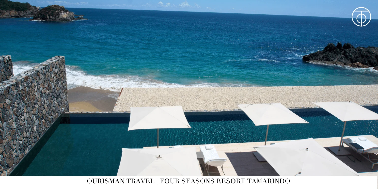 Infinity pool overlooking the beach at Four Seasons Resort Tamarindo Mexico