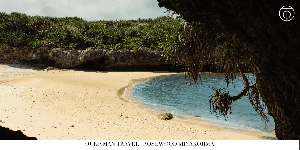 Secluded beach cove at Rosewood Miyakojima in Japan
