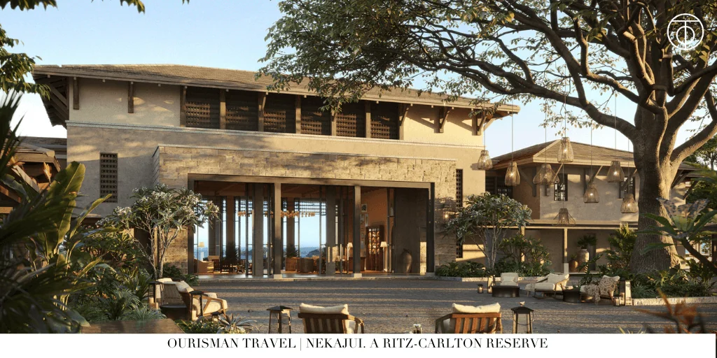Open-air arrival area at Nekajui, a Ritz-Carlton Reserve in Costa Rica