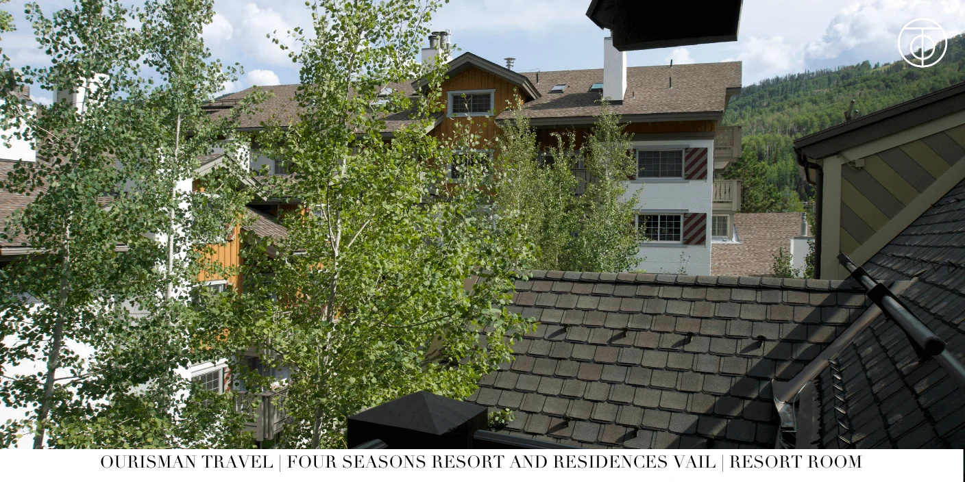 Deluxe king guest room at Four Seasons Vail with mountain views