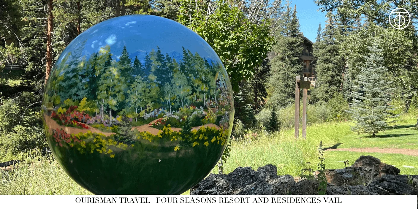 Peaceful river view in Vail surrounded by fall colors