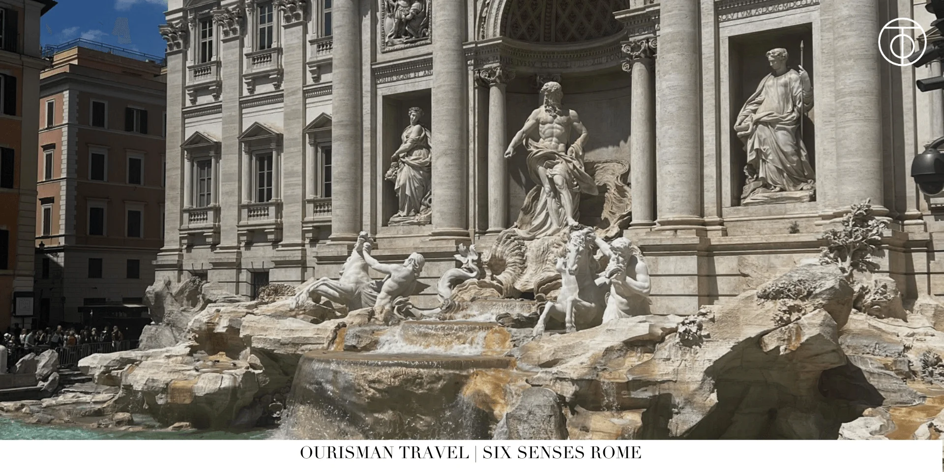 Trevi Fountain in Rome with historic sculptures and baroque architecture