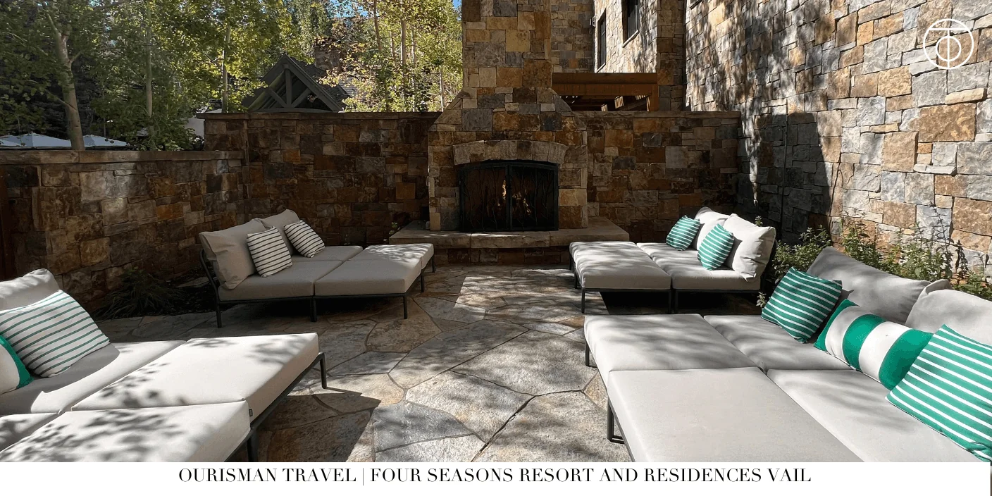 Spa relaxation chairs overlooking the mountains at Four Seasons Vail