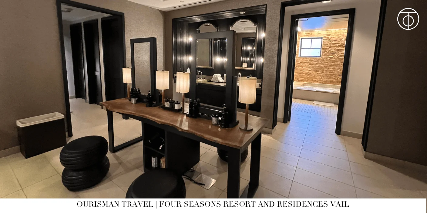 Locker room amenities at Four Seasons Vail spa