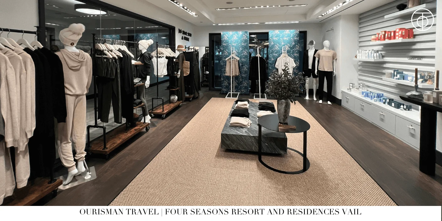 Spa boutique retail display at Four Seasons Vail