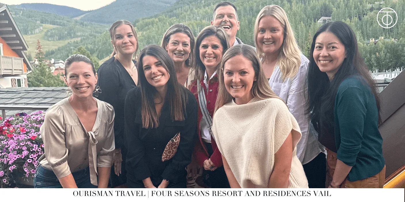 Vail Village in autumn with mountain backdrop