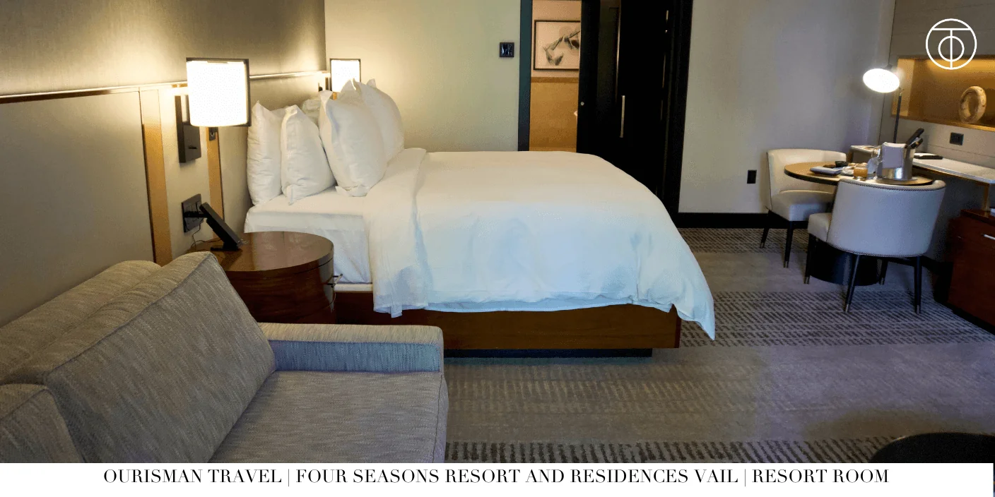 Plush king bed at Four Seasons Vail