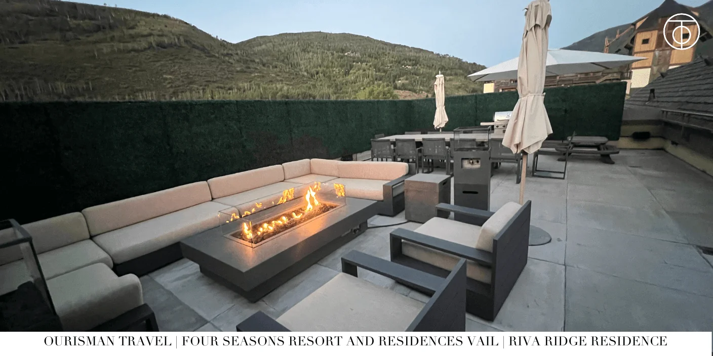 Outdoor seating space at Riva Ridge Residence