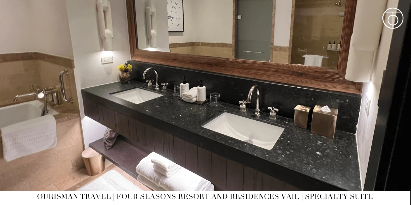 Marble bathroom in Specialty One-Bedroom Suite Vail