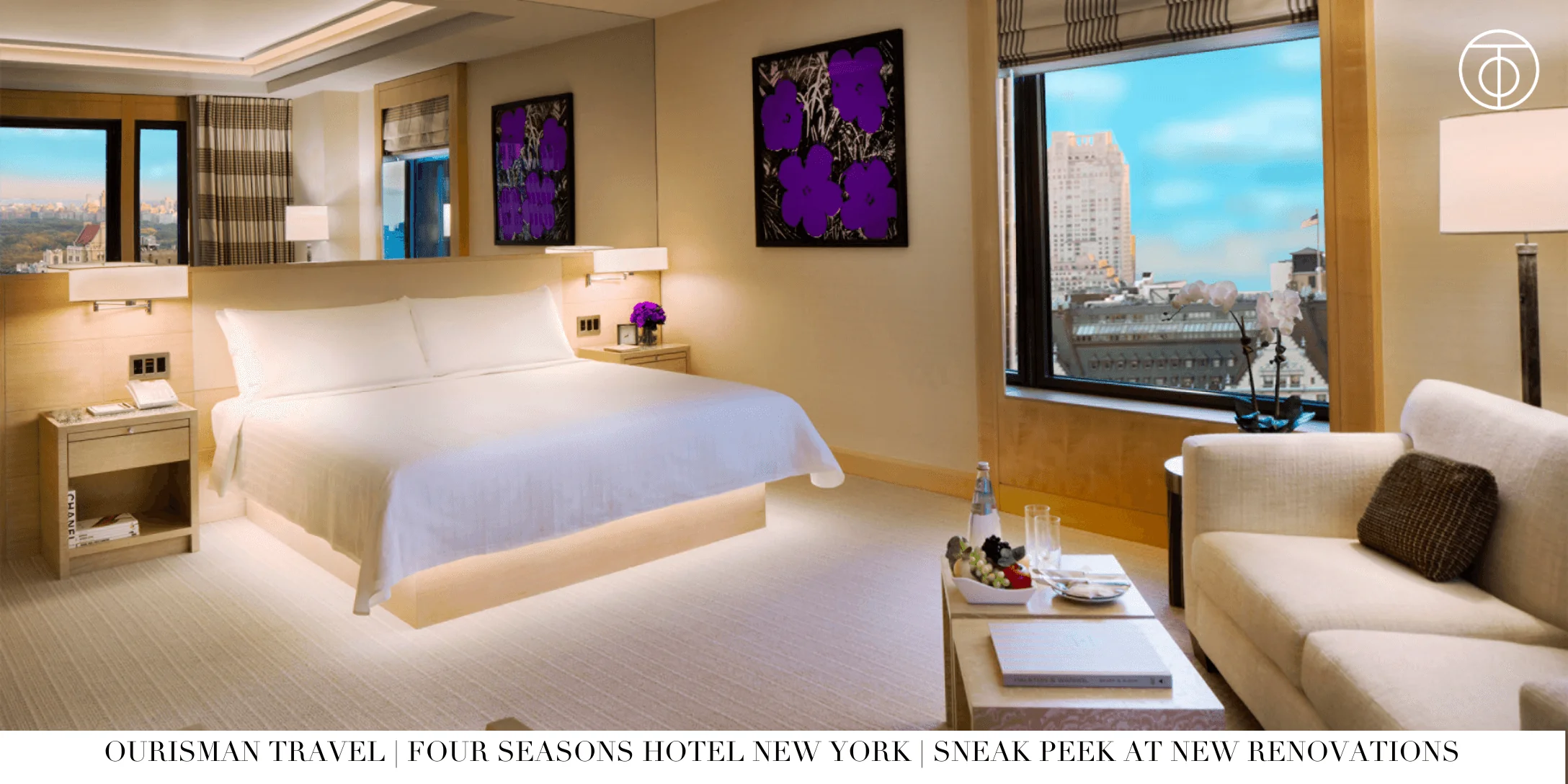 Guest room at Four Seasons Hotel New York with city views