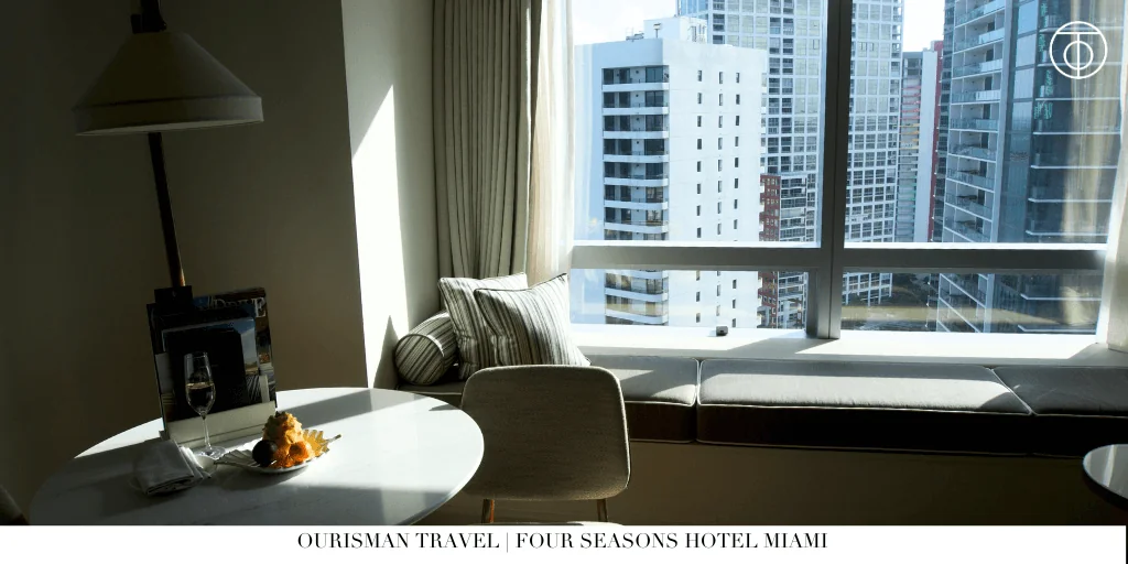 Bay view from a Premier Bayfront Room at Four Seasons Hotel Miami.