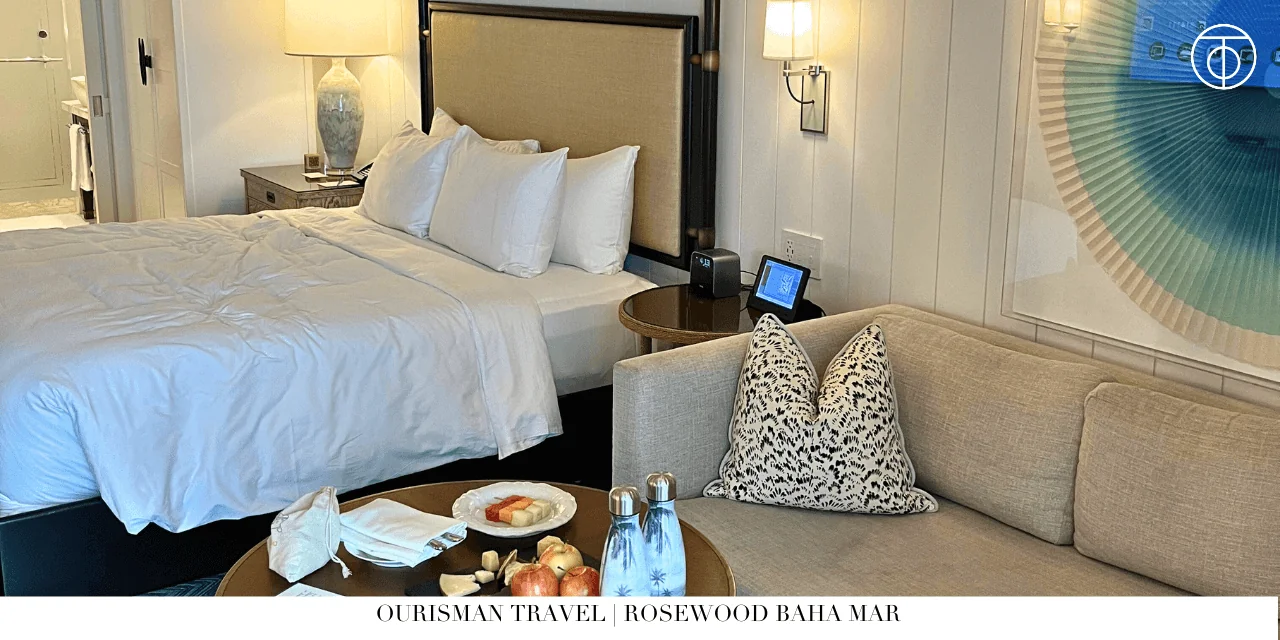 Rosewood Baha Mar Bahamas bedroom with king bed