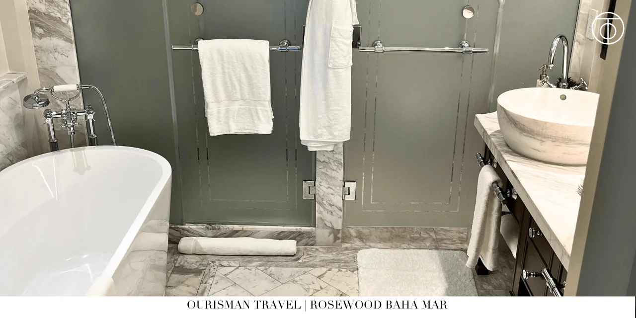 Rosewood Baha Mar Bahamas bathroom shower