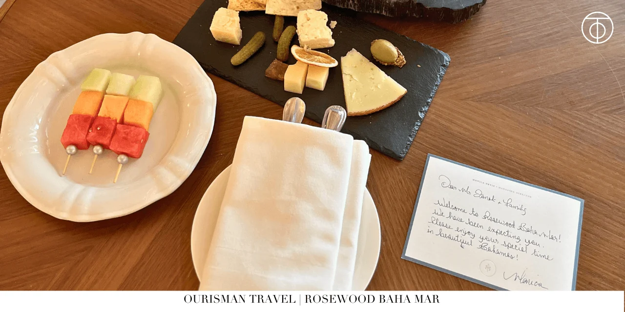 Rosewood Baha Mar Bahamas welcome amenity dessert