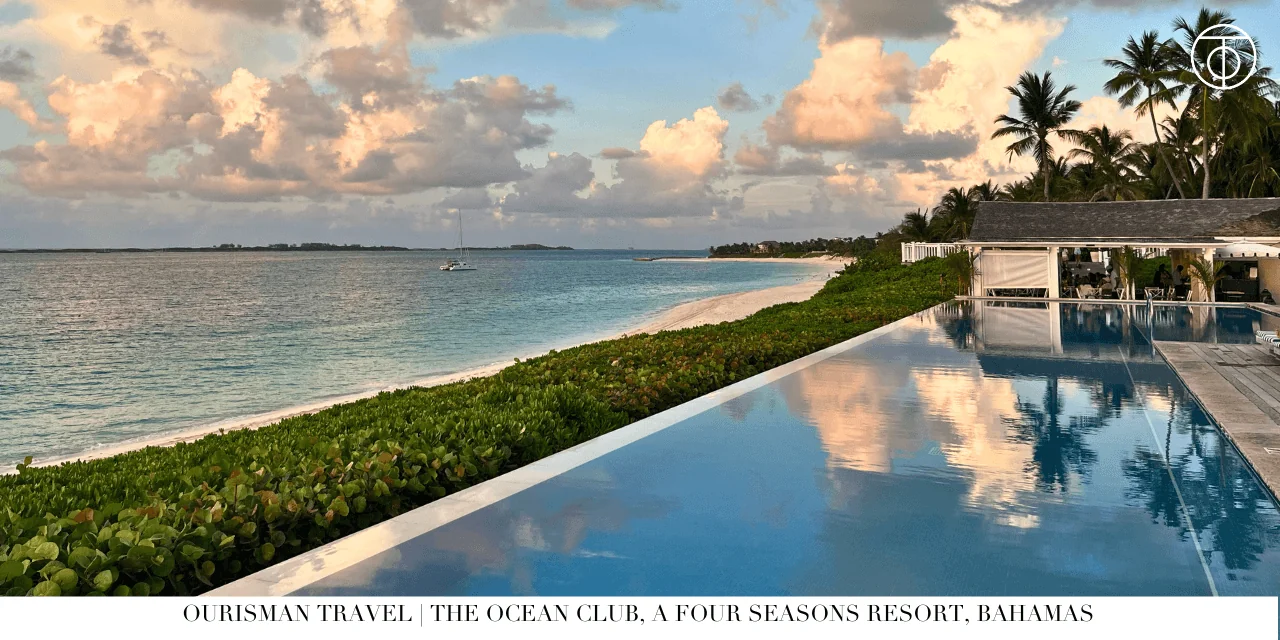 Four Seasons Ocean Club Bahamas beach at sunset
