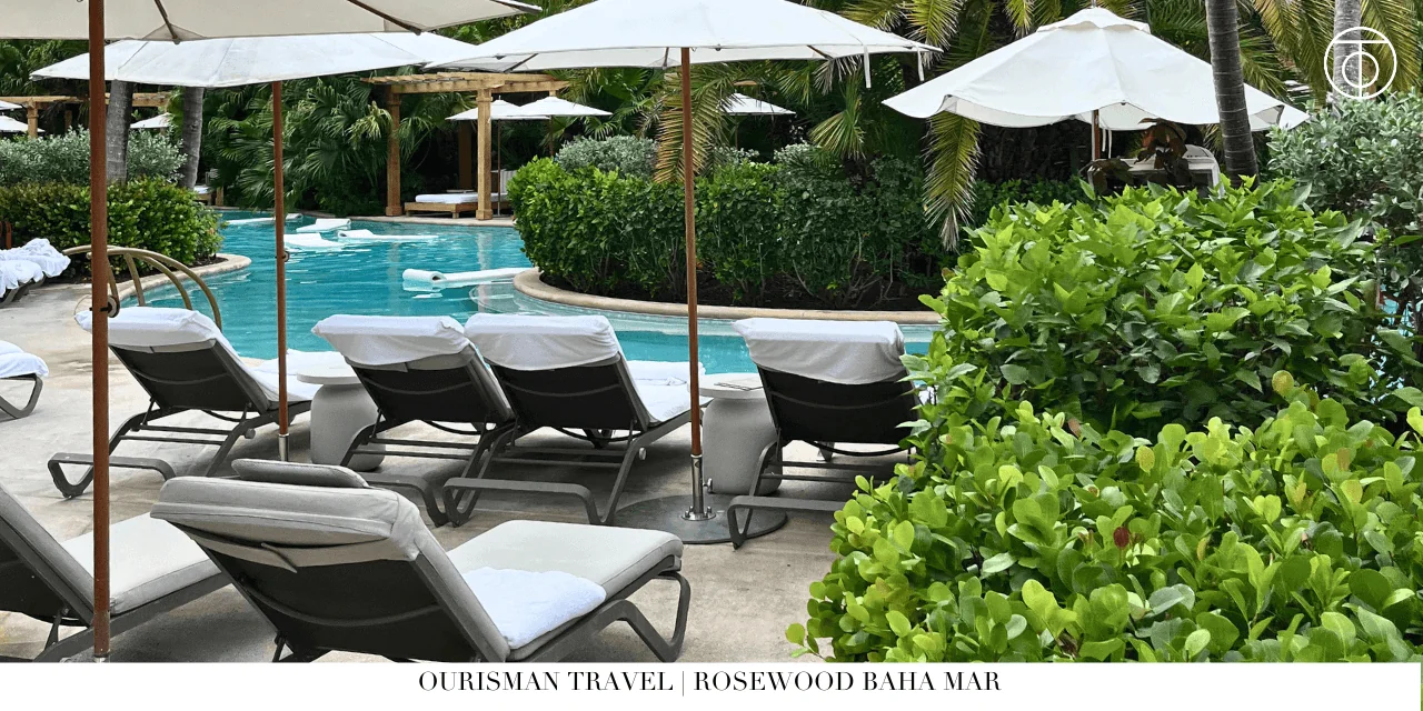 Rosewood Baha Mar Bahamas poolside lounge chairs
