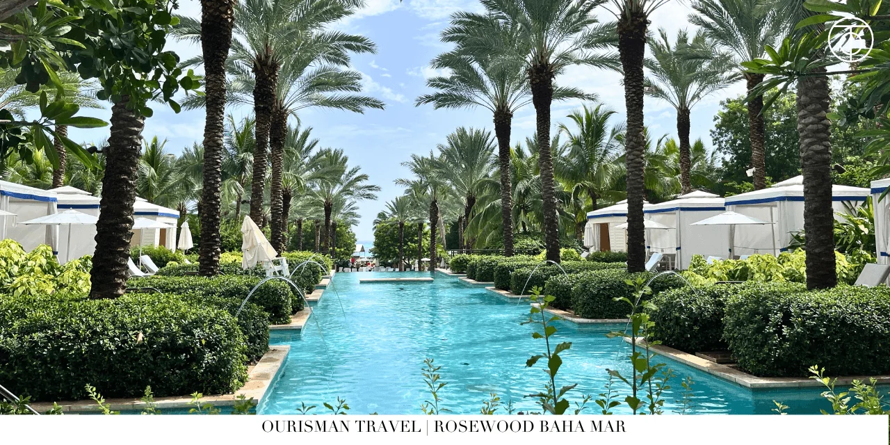 Rosewood Baha Mar Bahamas palm lined pool