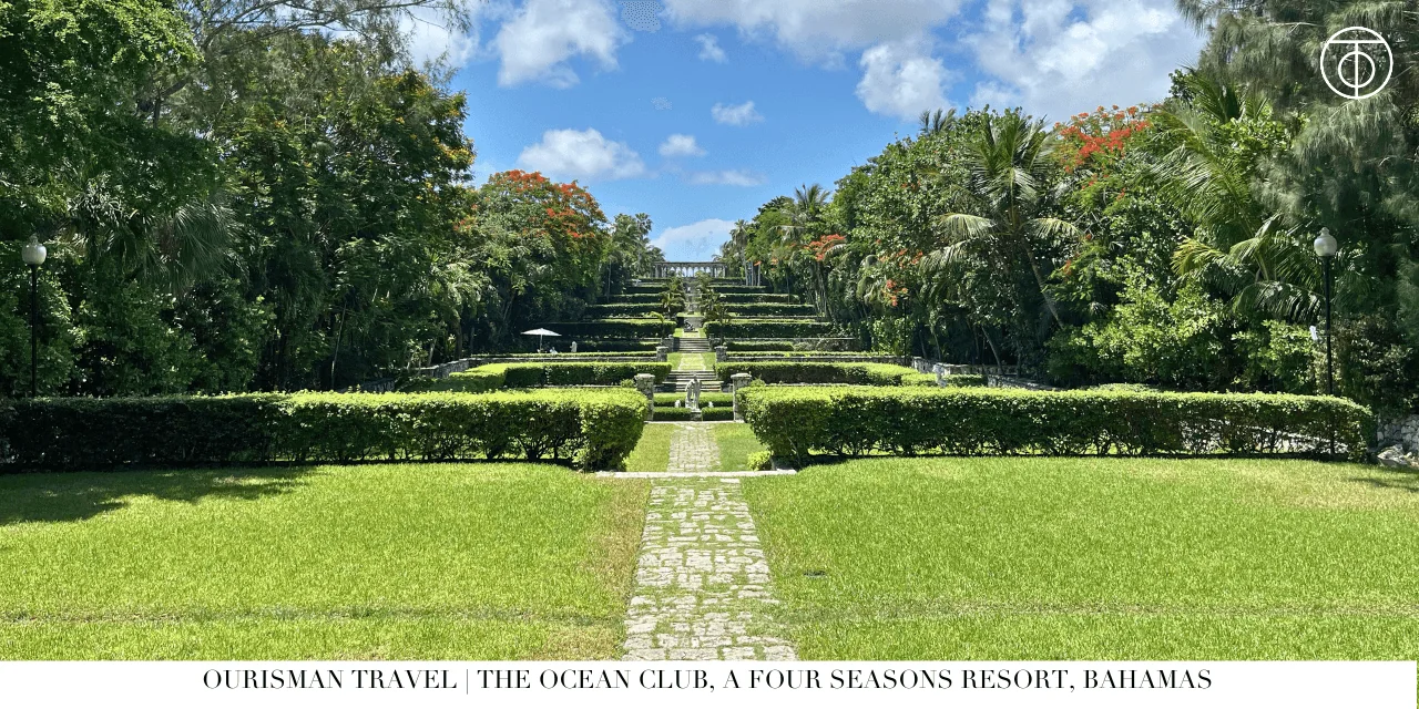 Four Seasons Ocean Club Bahamas Versailles gardens pathway