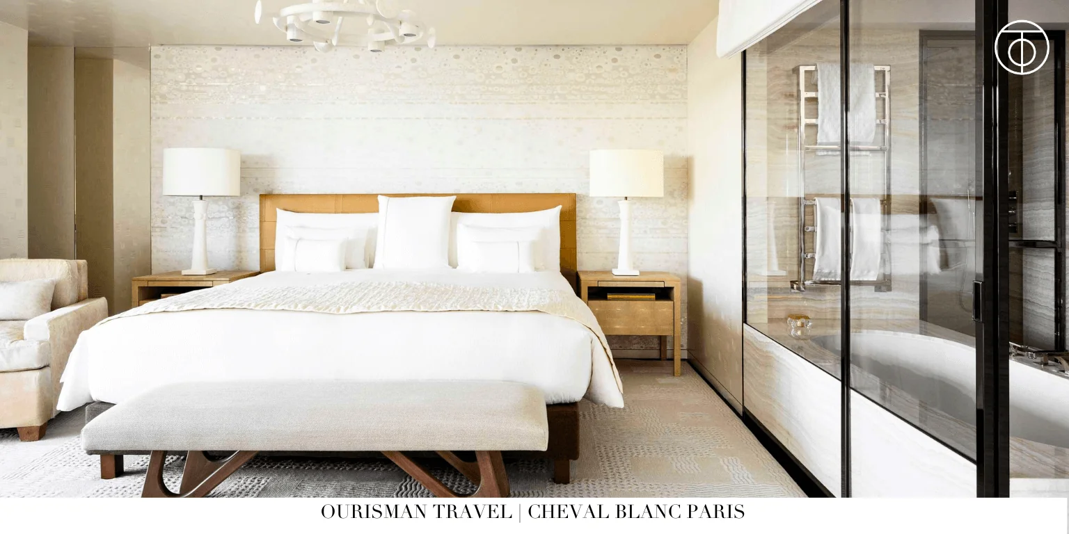 Cheval Blanc Paris bedroom with city view