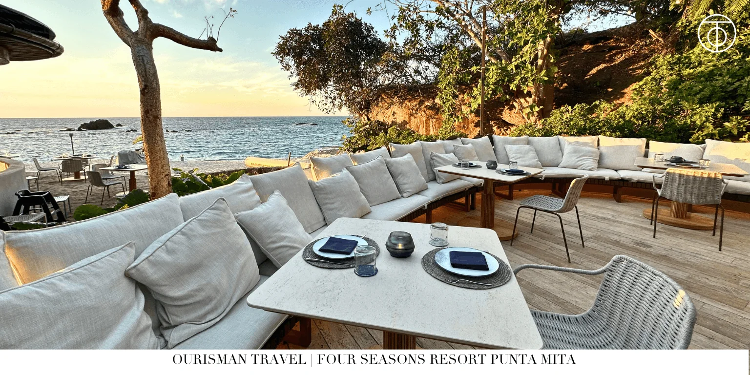 Four Seasons Punta Mita outdoor dining by ocean Mexico