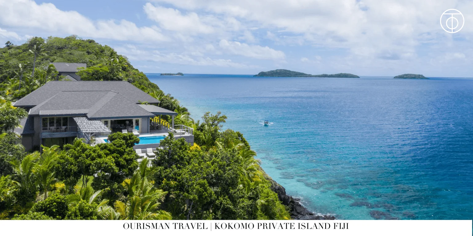 Kokomo Private Island villa with ocean and greenery Fiji