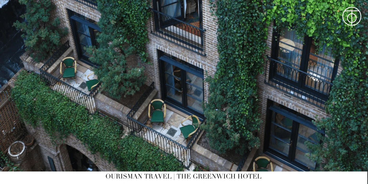 The Greenwich Hotel courtyard with greenery TriBeCa New York