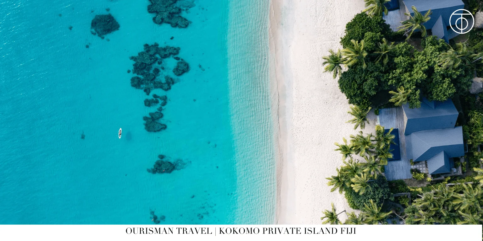 Kokomo Private Island Fiji aerial beach and reef