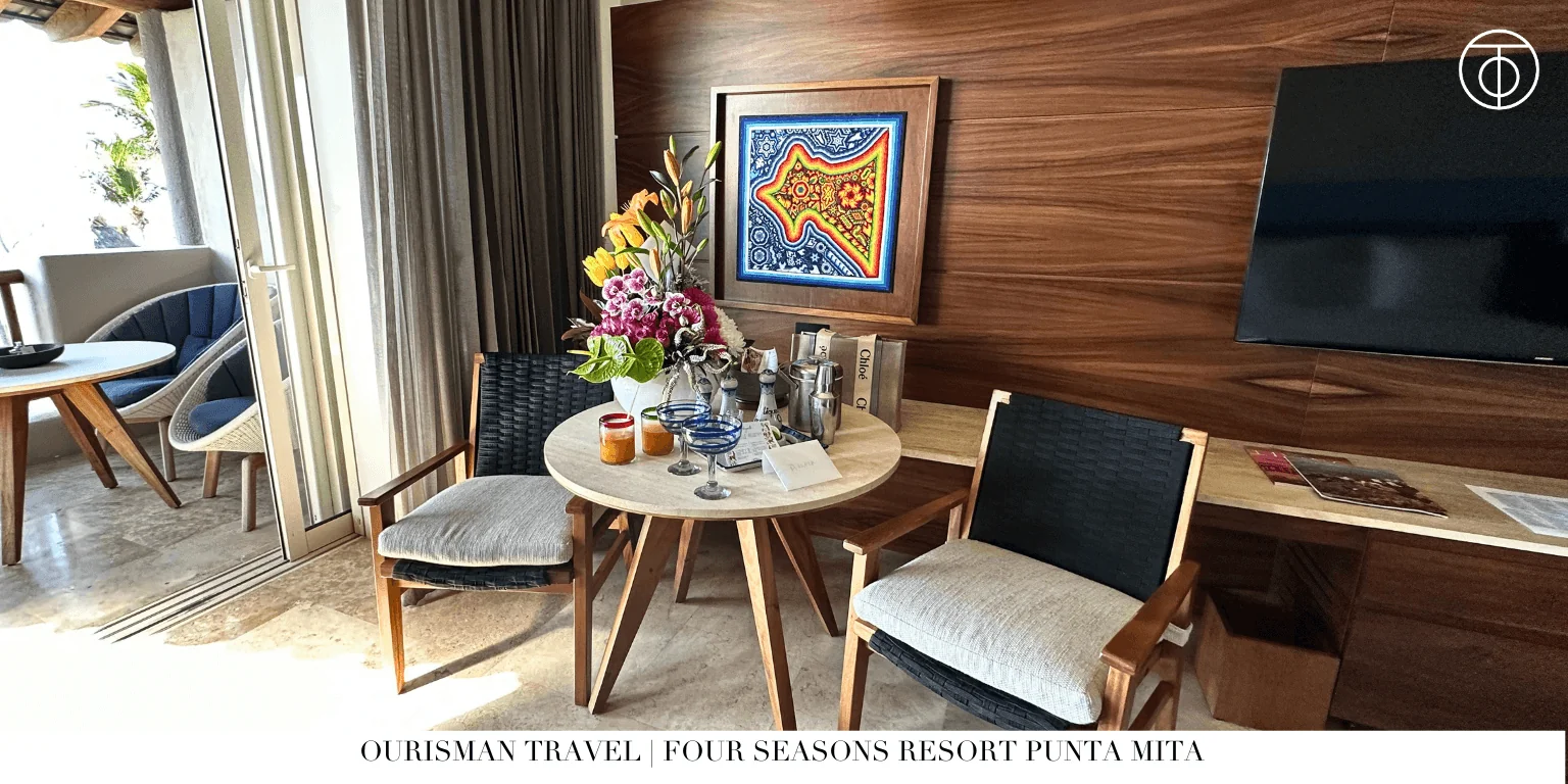 Four Seasons Punta Mita in room dining setup Mexico