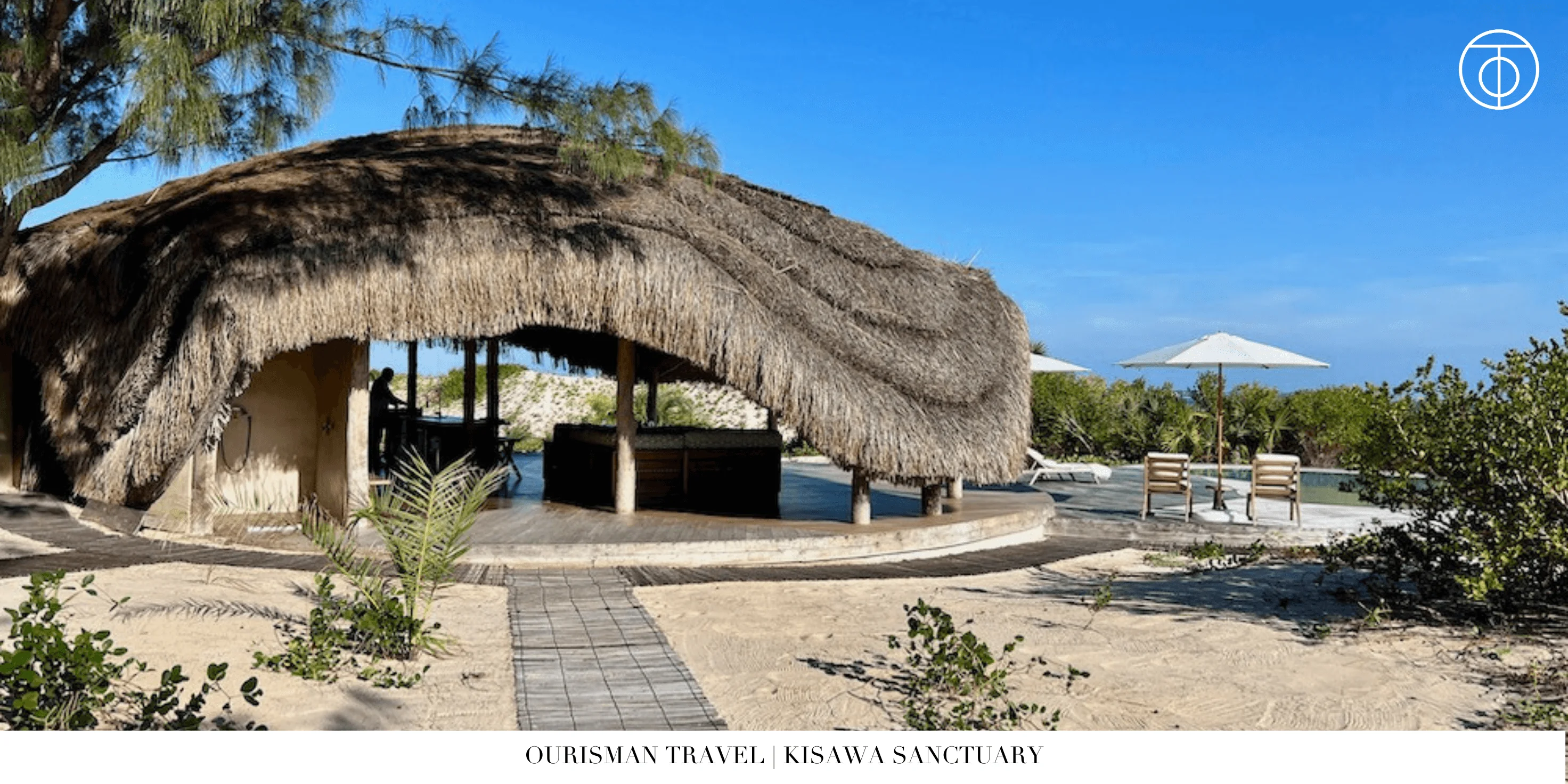 Thatched architecture at Kisawa Sanctuary Mozambique