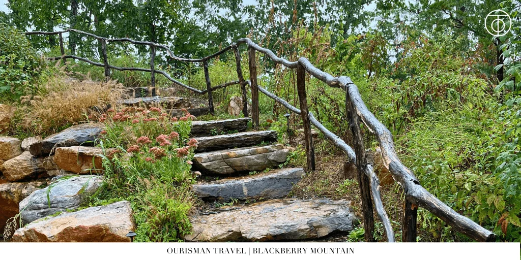 Stone steps hiking trail at Blackberry Mountain Tennessee