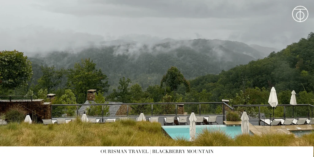 Swimming pool with mountain views at Blackberry Mountain Tennessee
