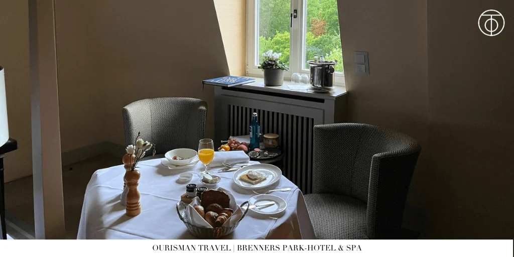 In-room dining at Brenners Park-Hotel & Spa in Baden-Baden Germany