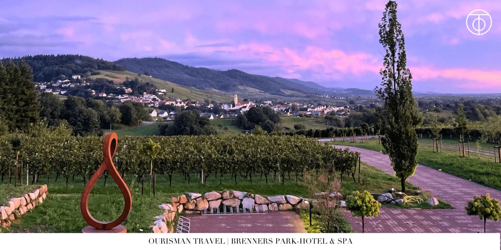 Baden-Baden landscape at sunset Germany