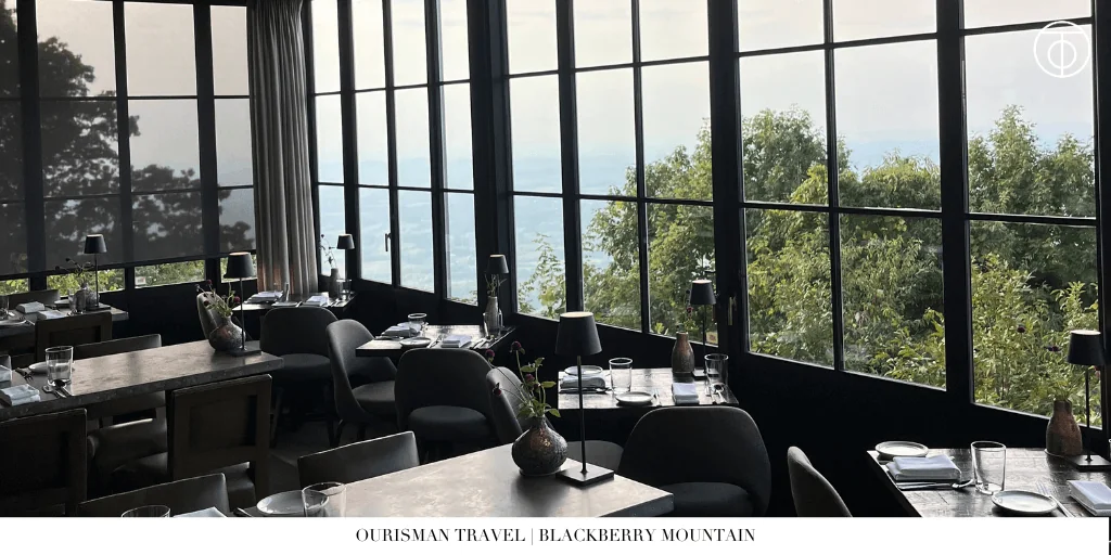 Interior lounge with mountain views at Blackberry Mountain Tennessee