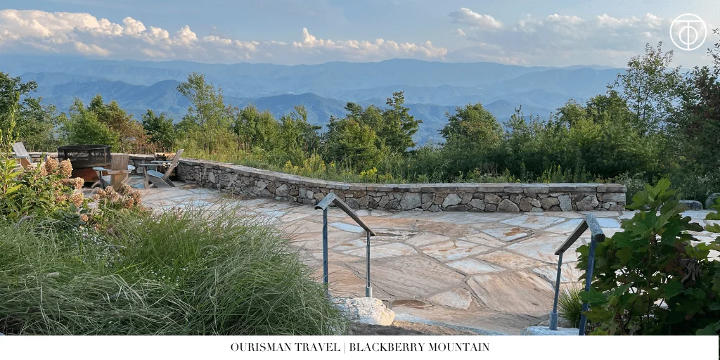 Terrace with mountain view at Blackberry Mountain Tennessee